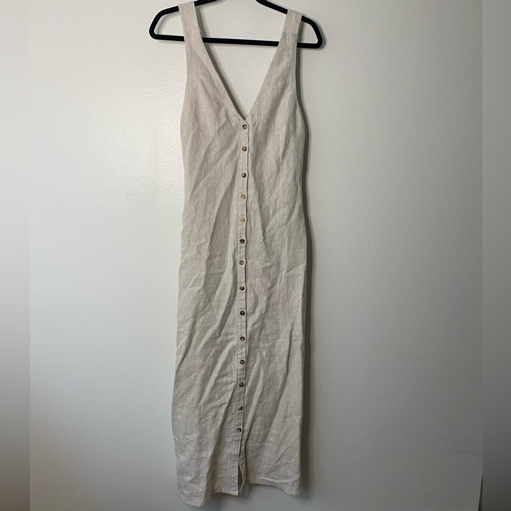 Faherty Big Sur Linen Maxi Dress size small